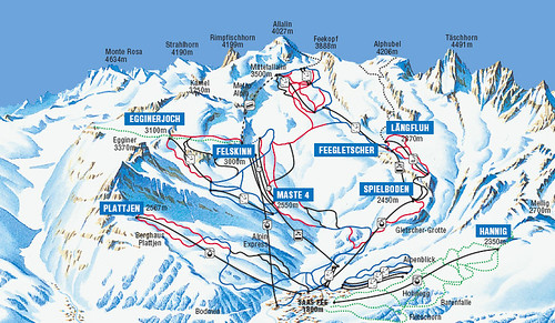 Saas Fee Piste Map