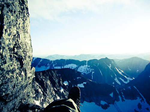 My sunny belay ledge.