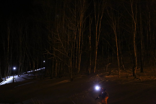 Night skiing at Otaru resort..